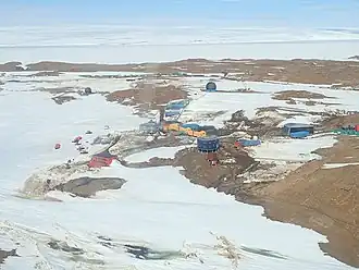 An aerial photograph of Showa Station, December 2018.