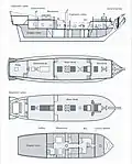 Section of the designed Shtandart hull with layout