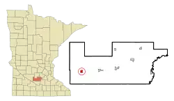 Location of Gibbon within Sibley County, Minnesota