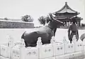 Sikh soldier guarding the Bronze Ox, Summer Palace, Beijing, c. 1900