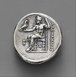Ancient Greek tetradrachm; 315–308 BC; diameter: 2.7&nbsp;cm; Metropolitan Museum of Art