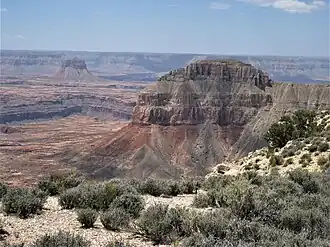 Mount Sinyella (left) and Paguekwash Point (right) from Kanab Point