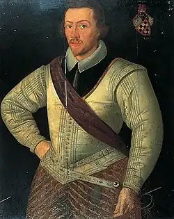A color portrait of a man in early modern English dress