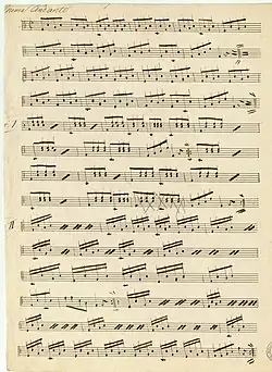 First three variations of Six Variations for guitar and violin