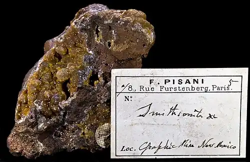Smithsonite - Pisani Autograph - Graphic Mine, New Mexico, USA