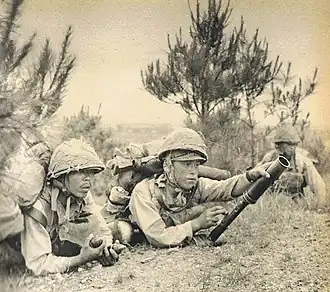 Type 90 helmets worn by the Japanese during the Second World War