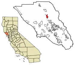 Location of Healdsburg in Sonoma County, California