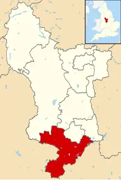 Shown within Derbyshire