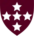 Southern Command Royal Army Medical Corps (Maroon with white stars)