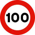 R-301 Maximum speed limit (100 km/h)