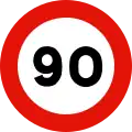 R-301 Maximum speed limit (90 km/h)