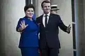 Polish Prime Minister Szydło with Emmanuel Macron (2017)