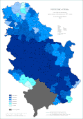 Share of Serbs in Serbia by municipalities 2011.