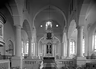 View into the three-aisled choir to the southeast