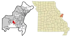 Location of Manchester, Missouri