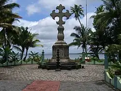 The cross reputedly erected by the Apostle Thomas in Kokkamangalam (the original one is at Pallippuram; the replica in stone was erected in 2002).