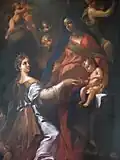 The mystic marriage of St Catherine of Alexandria by Giuseppe D'Arena (18th cent.) located in the first chapel on the right.