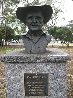 Bust of Stan Coster, Bicentennial Park, Tamworth, NSW.