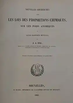 Nouvelles recherches sur les lois des proportions chimiques : sur les poids atomiques et leurs rapports mutuels (1865)