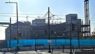 The State Office Building, under construction. It is scheduled to re-open in 2027.[21][22] 166,000 square feet will be added.[23]