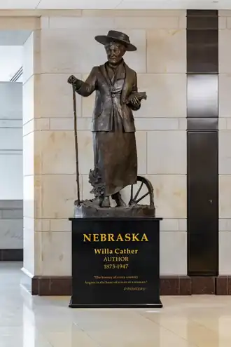 A statue of Cather in National Statuary Hall in the United States Capitol's visitor center