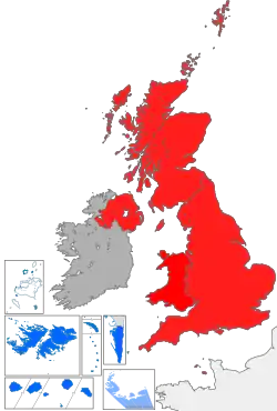 Map of the British Islands and overseas territories