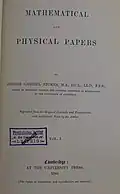 Title page to Volume I of Mathematical and Physical Papers (1880)