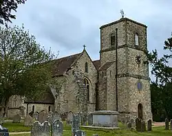 St. Mary's, Church of England parish church, at Storrington, West Sussex, England. The oldest parts of it date from C11, with alterations in C13, additions in C15 and rebuilding and extension in C19.