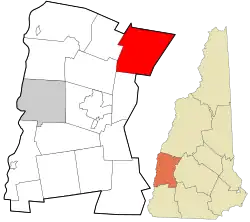 Location in Sullivan County and the state of New Hampshire.
