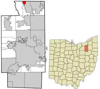 Location in Summit County and the state of Ohio.