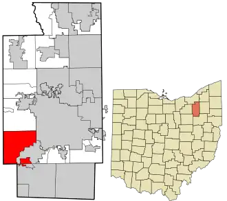 Location in Summit County and the state of Ohio.