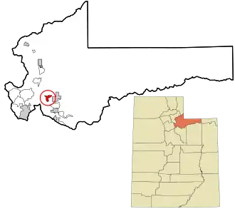 Location in Summit County and the state of Utah