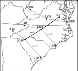 Map of CAD detection surface stations
