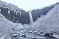 Long exposure photograph of the Svartifoss waterfall