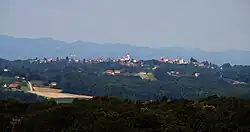 Sveta Ana v Slovenskih Goricah from Aženski Vrh (east)