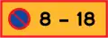 No parking between times indicated
