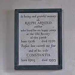Memorial to Ralph and Constantia Arnold, Swerford (after 1970)