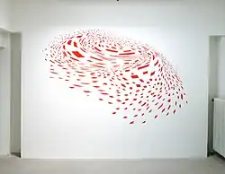 Mural painting Swirl, 2013, Acrylic glass, screen printing ink