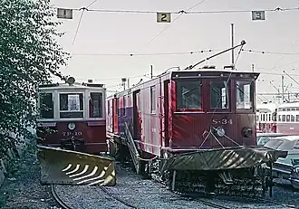 TP-10 track plow (left) & S-34 Russell snow sweeper, 1966