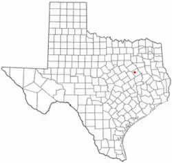 Location of Kirvin, Texas