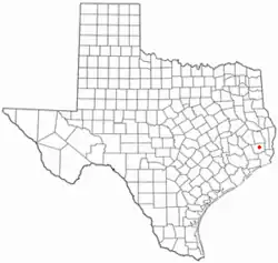 Location of Kountze, Texas