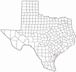 Location of Refugio, Texas