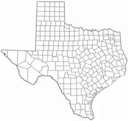 Location of San Elizario, Texas