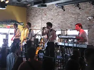 Tally Hall at Downtown Austin, Texas in 2007 (from left to right): Sedghi, Cantor, Hawley, Federman, Horowitz