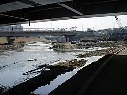The Pungdeokcheon joins the Tancheon from the south-west (right of photo) in Jukjeon, Yongin