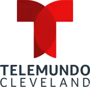 A large red "T" with "Telemundo Cleveland" in black text underneath.
