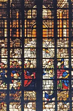 Jesus and the money changers - glass 22 (middle detail) (1557)