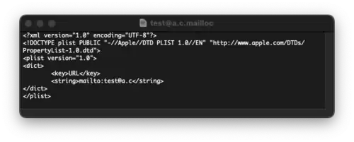 .mailloc file created instead of a text clipping because it was interpreted as an email address.