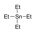 Tetraethyltin, boiling point 63–65° /12&nbsp;mm[clarification needed] is a catalyst.[24] The "Et" symbol stands for ethyl group.