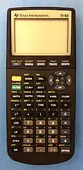 TI-83, c. 1996, one of the most commercially successful graphing calculators and a forebearer to the more successful TI-84 and TI-84 Plus